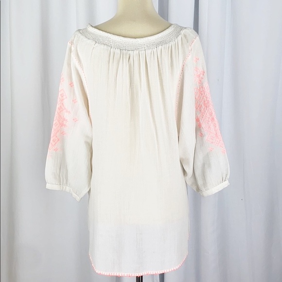 Anthropologie Maeve Neon-Stitched Peasant Blouse - Picture 7 of 8